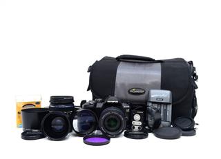 Olympus E-510 DSLR Camera 10MP 2x Lens Bundle 14-42mm 40-150mm >